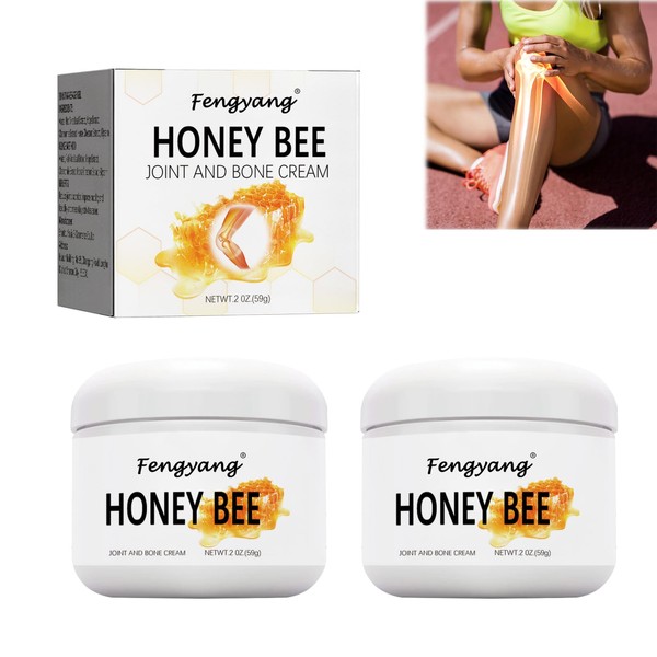 Fengyang Bee Venom Healing Cream, Bee Venom Pain Bone Healing Cream Honey Bee Pain Cream Beevana Bee Venom Gel Pain Cream for Joint Bone Therapy Pack of 2