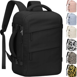 Tenot Travel Carry on Backpack, Laptop Backpack Flight Approved Personal Item Backpack, Black, X-Large-17 Inch, Travel Backpacks