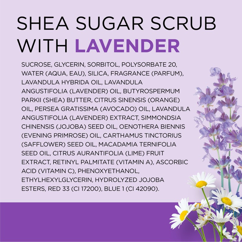 Dr Teal's Shea Sugar Scrub, Lavender Essential Oils, 19 oz
