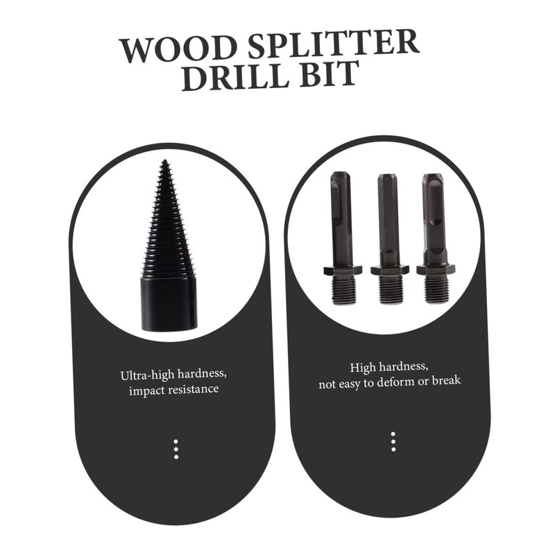 MERRYHAPY 1Set Wood Drill Bit for Firewood Splitting Includes Drill