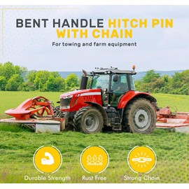 1/2 x 5 1/2 Inch Heavy Duty Steel Hitch Pin Set ,Cotter Pin with Drop Cam &Spring Grip Lanyard Included,Accessories for Tractors (2Pack)