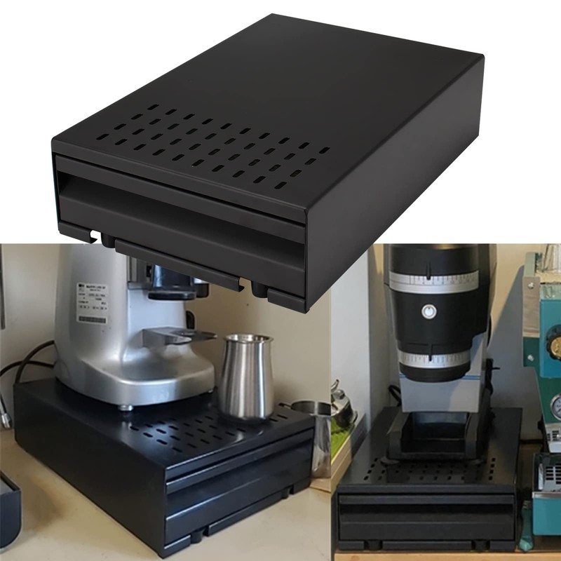 DIBTSA Espresso Knock Box Drawer, Stainless Steel Pull-Out Style Coffee