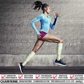 CHARMKING Compression Socks for Women & Men Circulation (8 Pairs) 15-20 mmHg is Best Support for Athletic Running, Cycling (S/M, Multi 63)