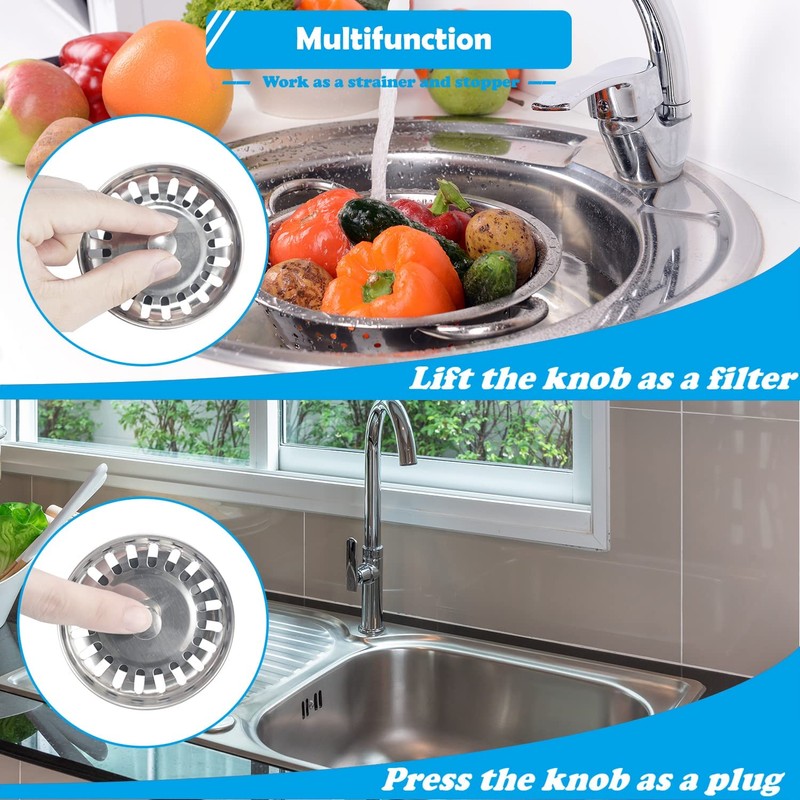 OWill Kitchen Sink Strainer Plug Stainless Steel Thicken for Kitchen