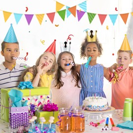 GUOYIHUA Pack of 32 Party Hats Set, Children's Party Paper Birthday Crown, Party Cone Hats, Air Trouser Funny, Children's Birthday Celebration Decoration Set, Party Supplies Children and Adults