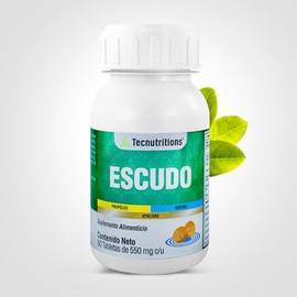 Suplemento Alimenticio - ESCUDO - Rico en Vitaminas C, D, E, y Complejo B - Así como en Ingredientes y Extractos Naturales - Ayuda a la Salud Inmunitaria. (60 pz de 550 mg/cu) - TECNUTRITIONS.