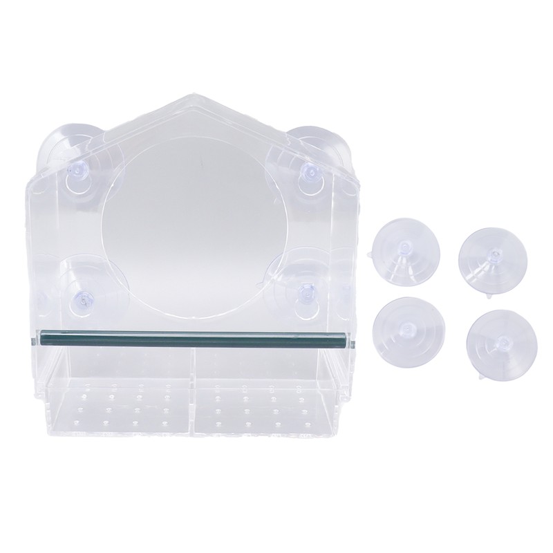 Window Bird Feeder Clear Sturdy Acrylic Window Bird House Feeder