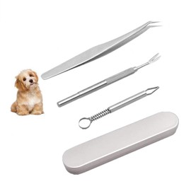 ペット用 ダニ取り 3本セット ティック除去 ピンセット ステンレス製 マダニ取り ティックツイスター ティックリムーバー 犬 猫用 ノミ取り (3本セット)