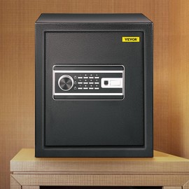 VEVOR Safe - 0.8 CU.FT Fingerprint Safe Box, Q235 Steel, 2 Keys & Digital Keypad for Money, Jewelry, Pistols, Documents, Watches - Home, Office & Hotel