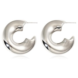 KELMALL Large Dupes Chubby Hoops Earrings for Women Gold Thick Oversized Open Hoops Earrings