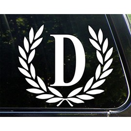 Sweet Tea Decals Letter D, Large Size, Decorative Monogram - 9" x 10"- Vinyl Die Cut Decal/Bumper Sticker for Windows, Trucks, Cars, Laptops, Glasses. Mugs, Etc.
