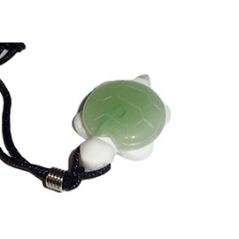 Sublime Gifts 1pc Turtle Aventurine shell on White Howlite body Natural Carved Crystal Healing Gemstone Pendant & Necklace