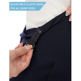 Tapata Women's Maternity Pants 28" 30" 32" Inseam Bootcut Dress Pants with Pockets Over The Belly Pregnancy Pants for Work Over-Bump 32'', Navy Blue, M