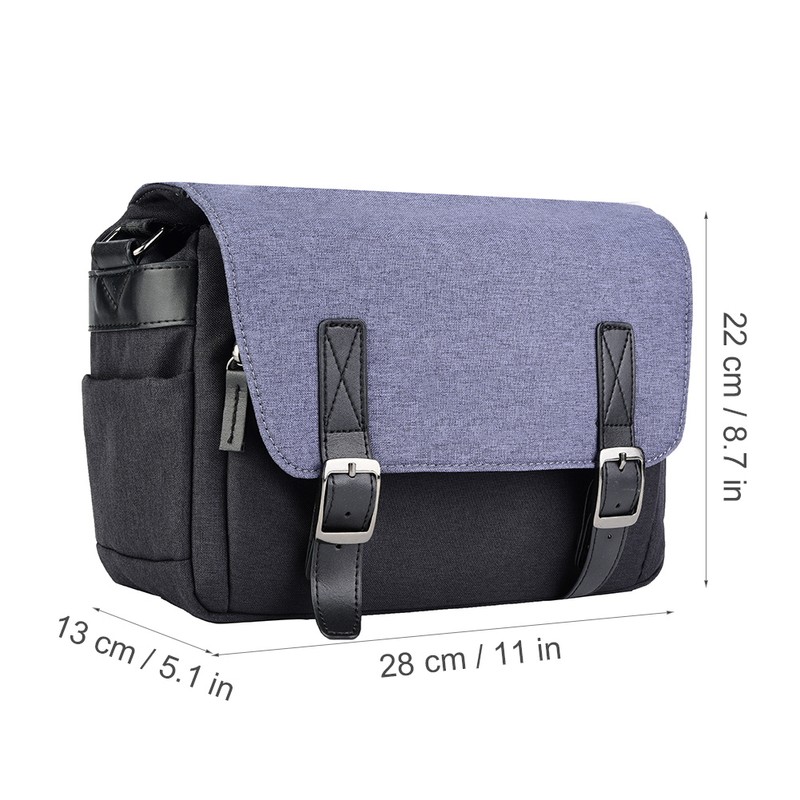 DSLR Camera Shoulder Bag Portable Case for Canon Nikon Sony(blue)