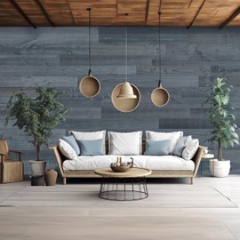 Timberchic 100% Reclaimed Wood Wall Planks - Made in USA - Peel-and-Stick Panels for Interior Decor - DIY Accent Wall Panels, Fog Lake (4" x 10 Sq Ft)