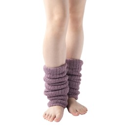 Hokaron Women's Wool Blend Leg Warmers, Long, One Size Fits Most, 1 Pair, taupe (purple)