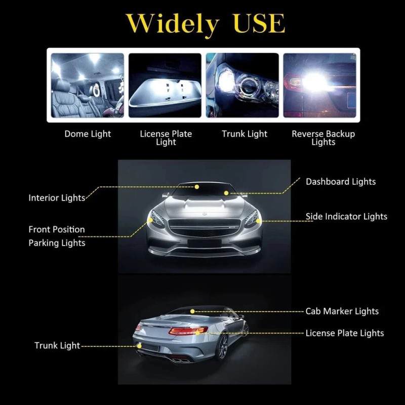 AOICANKI T10 921 194 168 LED Bulbs Cool White 20-Packs,