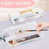 Vowcarol Paint Brush Case Portable, Long Paint Brush Storage Box,