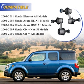 K90454 K90455 - Barra estabilizadora de aleación de zinc y níquel para Honda Civic 2001-2005/2002-2006 Honda CR-V /2003-2011 Honda Element /2001-2005 Acura EL /2002-2006 Acura Acura RSX