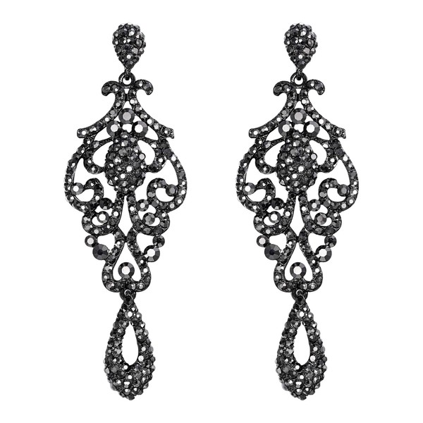 EVER FAITH Women's Earrings Crystal Wedding Vintage Flowers Hollow Drop