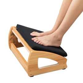 StrongTek Wood Ergonomic Footrest - 4-Angle Adjustable Foot Stool for Desk, Office Footrest, Anti-Slip Foot Stand for Under Desk, Enhances Posture, Promotes Blood Circulation, Easy Assembly