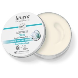 lavera Basis Sensitive All-Purpose Cream - Intensive Care for Dry Skin - Organic Aloe Vera & Almond Oil - Moisturising - Vegan - 150 ml