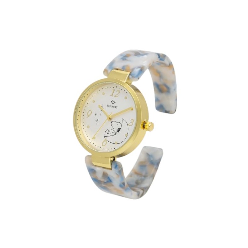 Fieldwork PNT038-2 Women's Snoopy Analog Acrylic Bangle Watch Blue, blue,