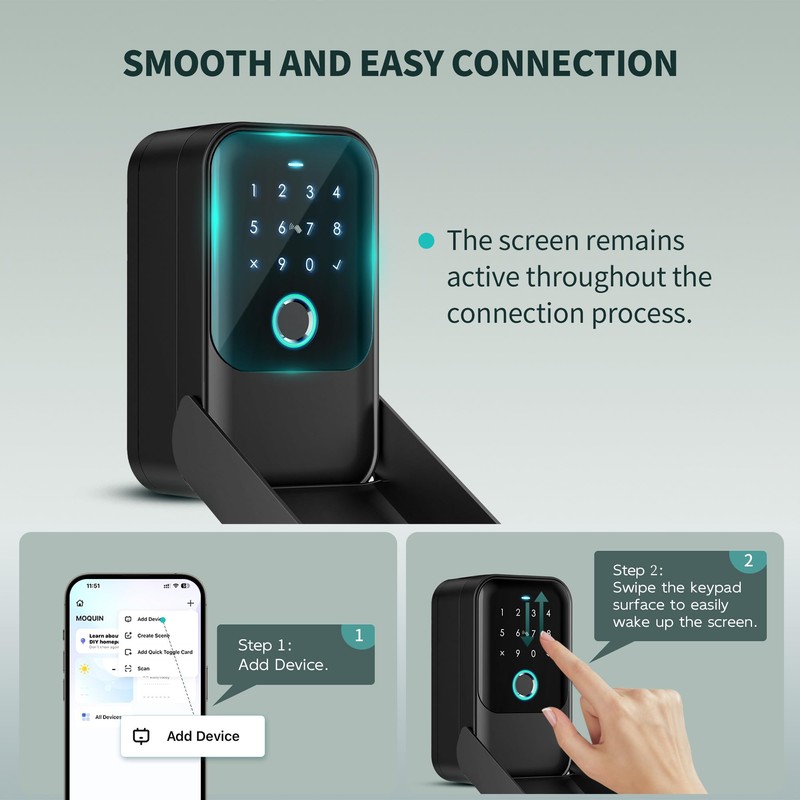 Moquin Smart Lock Box for House Keys, Fingerprint Lockbox Bluetooth