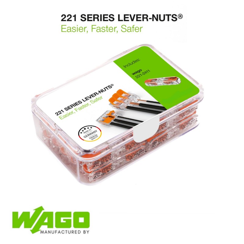 WAGO 221-2411 Wire Connectors, Lever Nuts Connector , Electrical Wire
