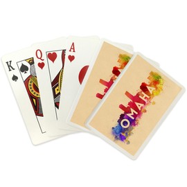 Lantern Press Omaha, Nebraska, Skyline Abstract (52 Playing Cards, Poker Size Card Deck with Jokers)