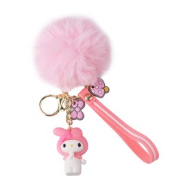 yiwoo Cute Keychains For Girls,Kawaii Car Keychain Accessories,Key Purse Handbag Charms For Women(with plush ball)