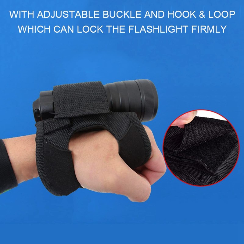 equlup Diving Light Holder, Nylon Diving Light Glove Portable Flashlight