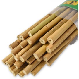 Jollybower 25pcs 7/20" D Thicker Heavy Duty Bamboo Stakes, 3FT Plant Stakes, Natural Garden Stakes for Tomato, Bean, Flowers,Trees Potted and Climbing Plant Support