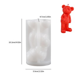 Bear Soap Mold for Resin Casting, Candle Making, and Home Decor - 3D Animal Silicone Mold