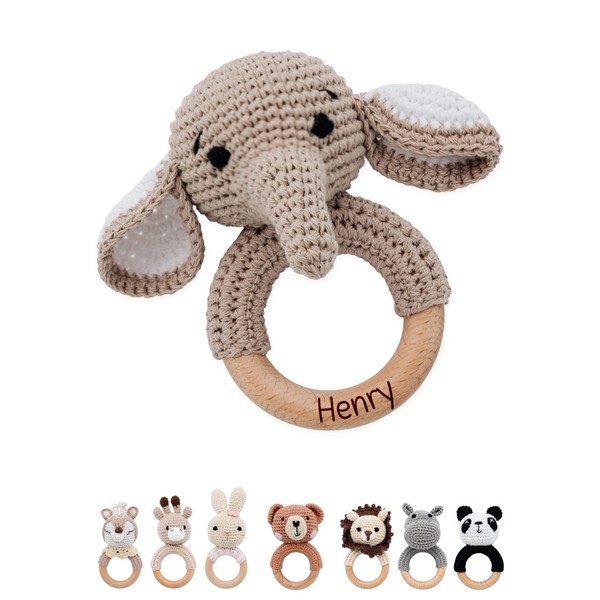 Bärenfreunde® - Personalised Teething Ring Baby - Cute Grasping Toy