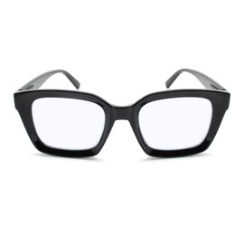 Black Square Oversized Blue Light Reading Glasses for Women with Trendy Look - Sturdy Spring Hinges Blue Light Readers for Women - For all Face Shapes Fashion Readers for Women - Cheaters Glasses 1.25