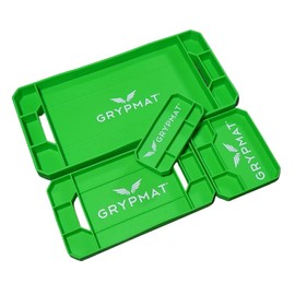 Grypmat Plus Grip Mat for Mechanics - Non-Slip Flexible Silicone Tool Tray - Tool Organizer for Tool Box - Magnetic-Free, Easy-to-Clean Tool Mat - QUAD S, M, L & XL, Green