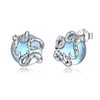 Octopus Earrings for Women, 925 Sterling Silver Moonstone Stud Earrings,