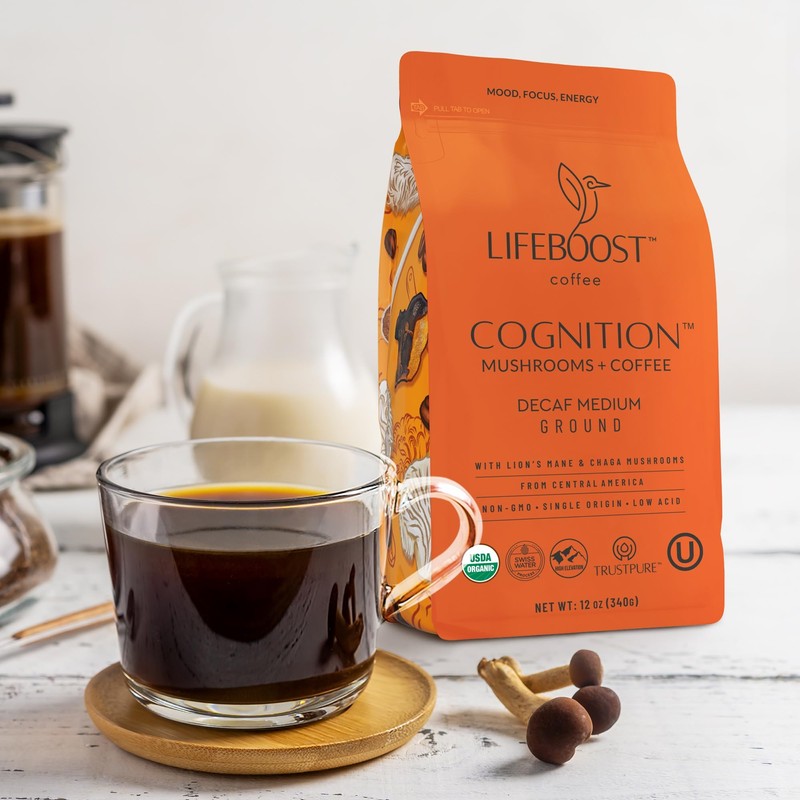 LIFEBOOST Lifeboost Cognition Adaptogenic Decaf Mushroom Coffee - Lions Mane