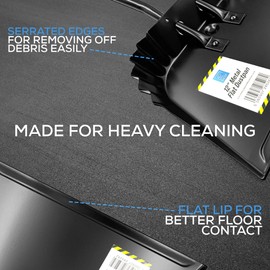Metal Dustpan with Flat Lip and Serrated Edges for Dustpan and Brush Set - Ideal for Heavy Indoor and Outdoor Cleaning - Comfortable Handle and Hanging Eye - Compatible with Soft or Stiff Hand Brush