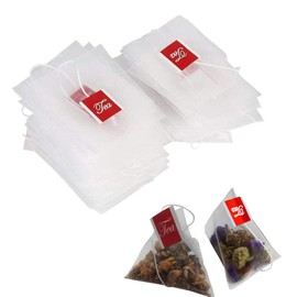 Aidour HM Tea Bags Tea Bags with Nylon Food Level Triangle, Empty Tea Bags, Pyramid Shaped Leaf Bags, Filtration Bags, 100 Count (6.5 x 8 cm)