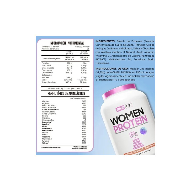 Bhp Women Protein Choco Avellana Low Carb Suero Leche 3lb