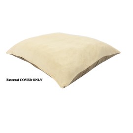 American Comfort Warehouse 36"x29" Medium Size Removable Zippered Luxurious Soft Fleece Beige/Brown Suede Cover Case for Small to Medium Dogs - External Cover Only