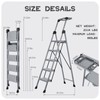 XinSunho 5 Step Ladder, Foldable Step Stool Ladder with Handrails