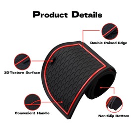 Car Door Pocket Liners for Subaru Forester Accessories 2022 2021 2020 2019, Premium Groove Mats Liners, Custom Fit Cup Holder, Center Console, and Door Pockets Inserts Kit - 17 PCS Set, Red Trim