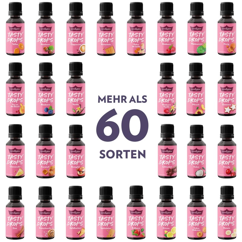 GymQueen Tasty Drops, Maxi Q, Flavour Drops without Calories, 30