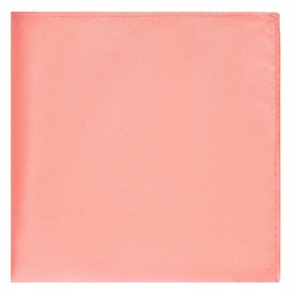 KissTies 1PC/6PCS Satin Pocket Square Wedding Party Solid Handkerchief + Gift Box, Peach X 1, One Size