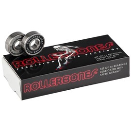 Bones RollerBones Bearings, 8mm, 16 pack for Roller Skates and In-Line Skates