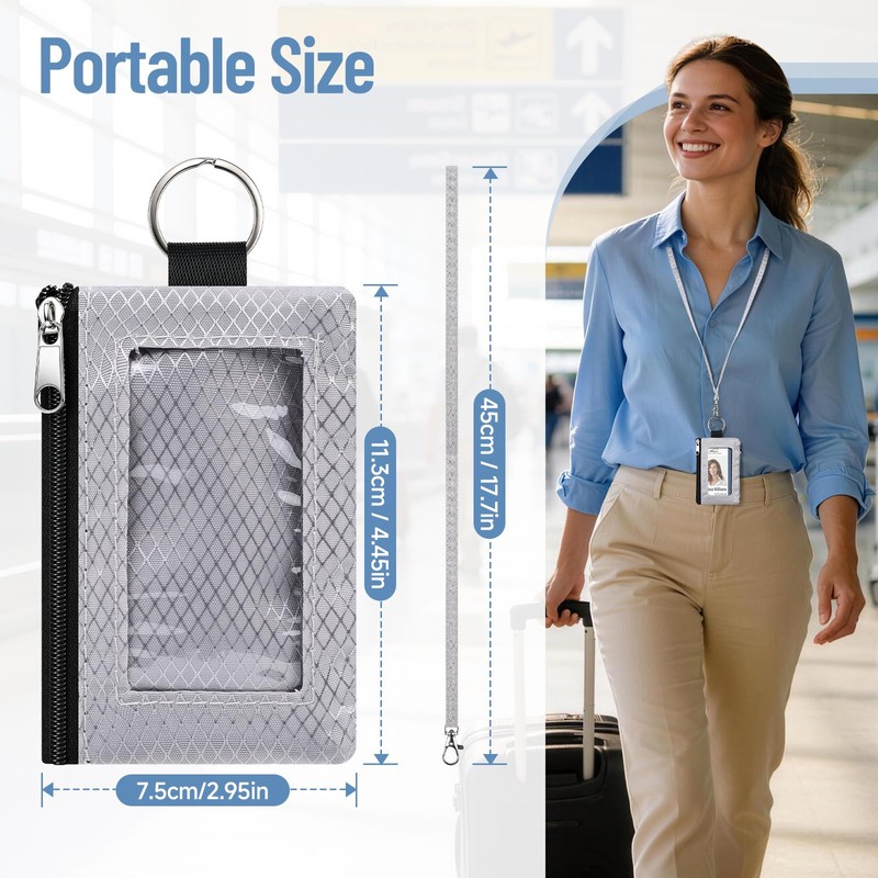SIDESUGAR RFID Blocking Lanyard Wallet with ID Window Card Holder