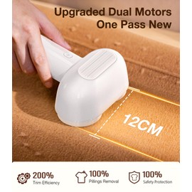 TORRAS Fabric Shaver, Rechargeable Lint Remover, 2000mah Lint Shavers to Remove Pilling, Sweater Shaver, Large Capacity Electric Shaver for Clothes Couch Furniture, Pearl White
